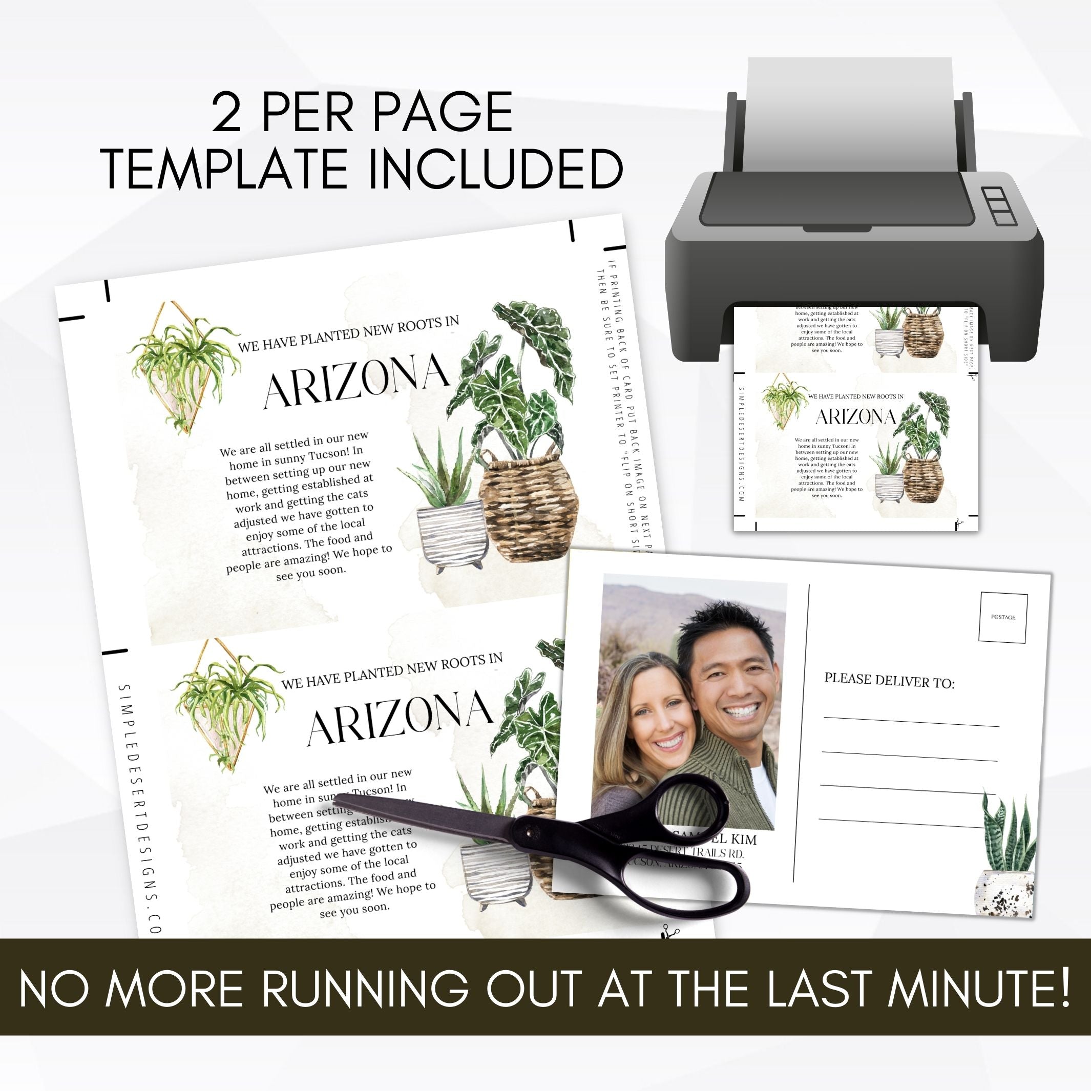comes with 2 per page print sheet for weve moved new address cards