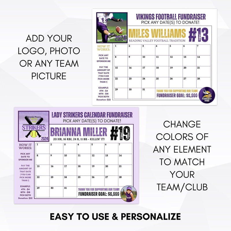 calendar fundraiser template