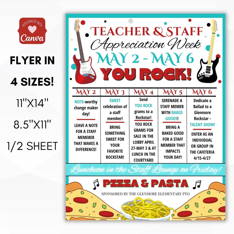 editable teacher appreciation week flyer sign set