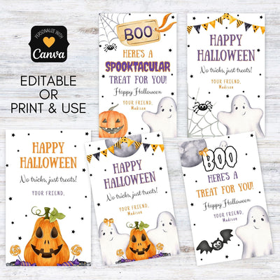 cute editable Halloween treat tags