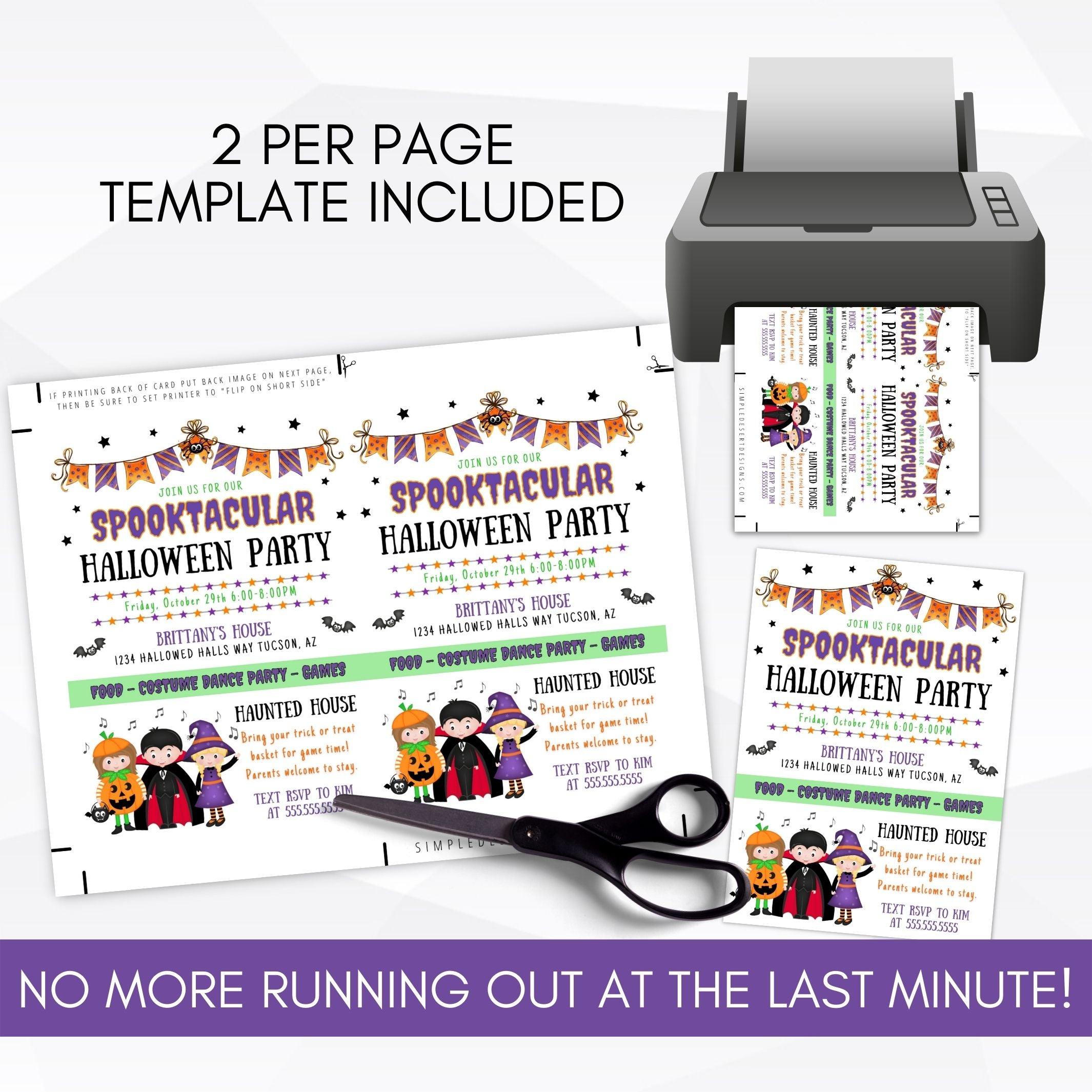 printable halloween ghost spooktacular invitation