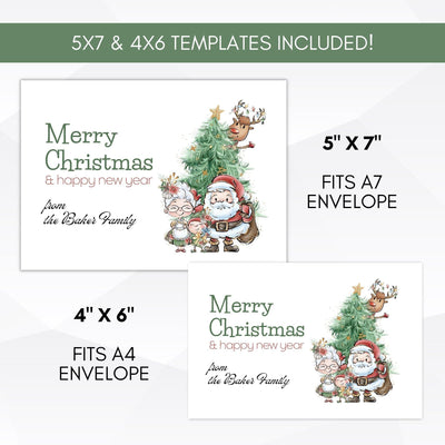 merry christmas greeting card editable