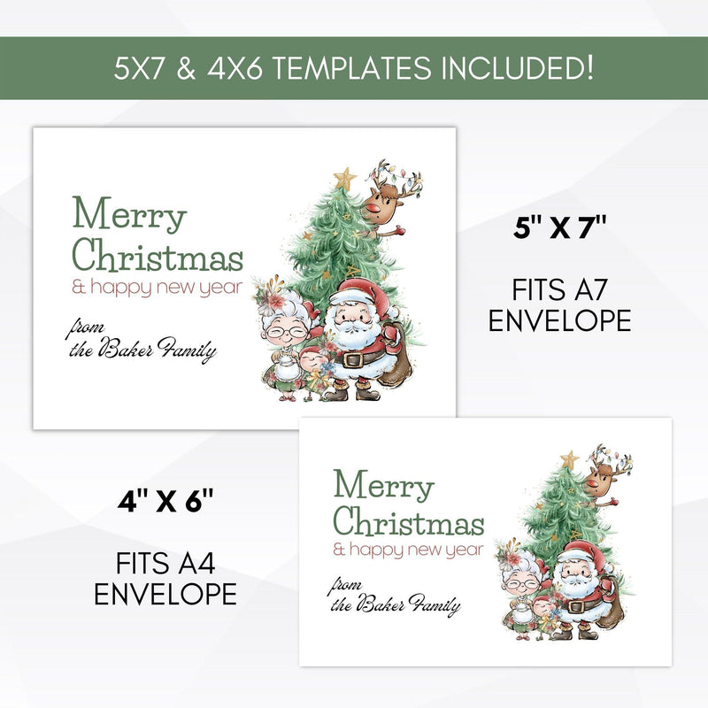 merry christmas greeting card editable