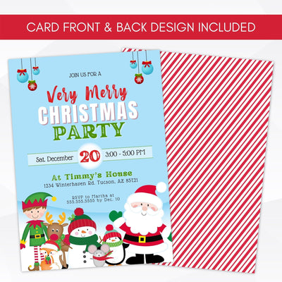 kids holiday party invitation editable