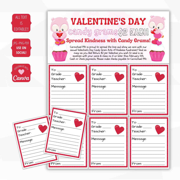Candy Gram Fundraiser Templates | Flyers, Tags & Order Forms