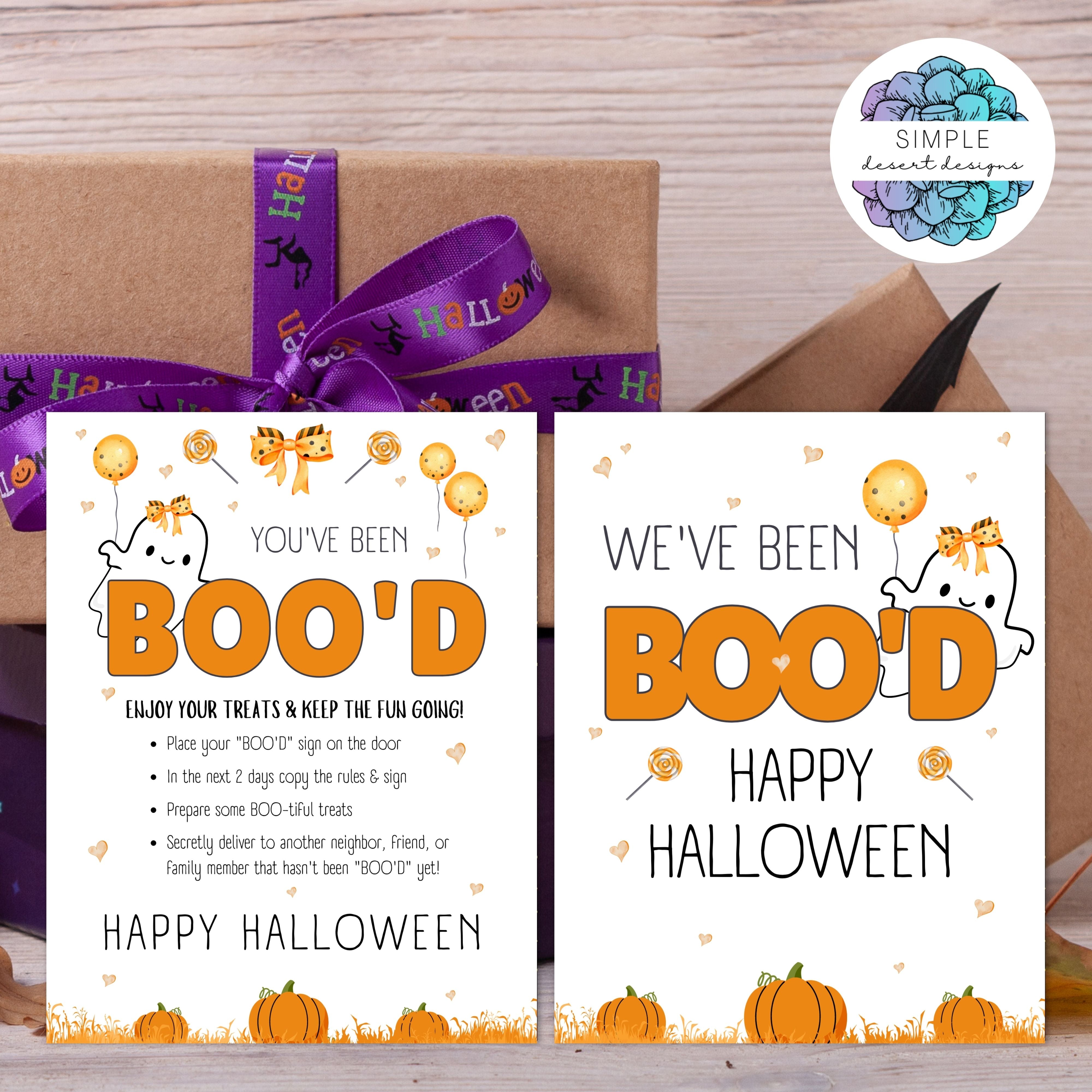 Halloween you've been booed office or neighbor gift tags