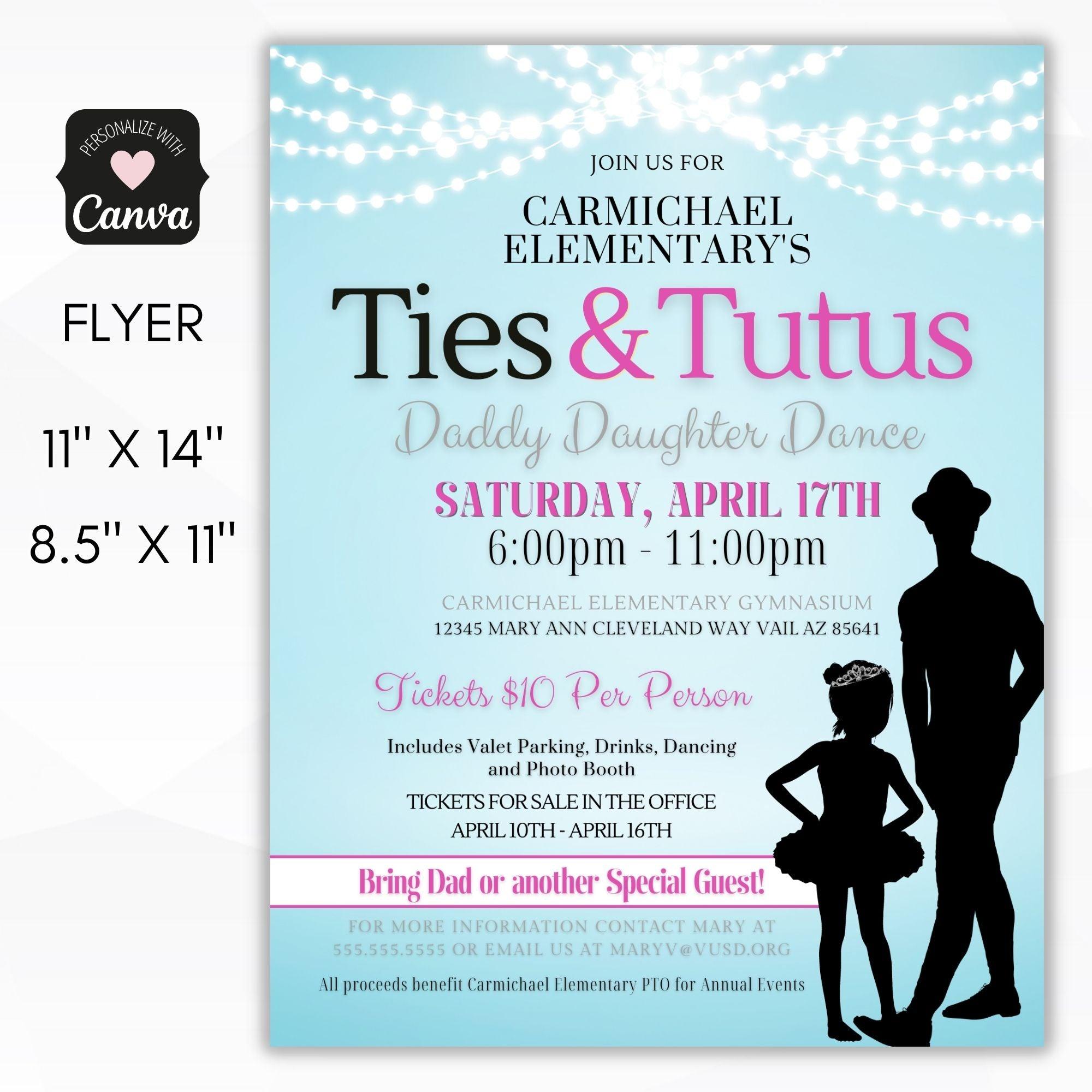 Daddy daughter dance theme flyers