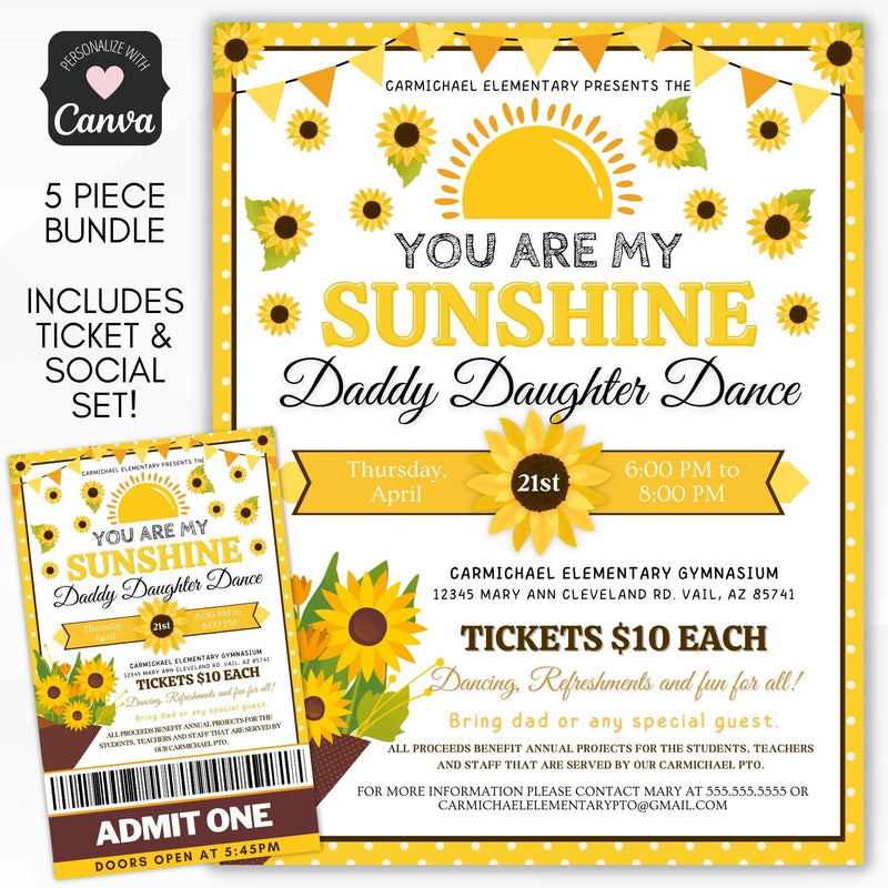 Daddy daughter dance you are my sunshine flyer