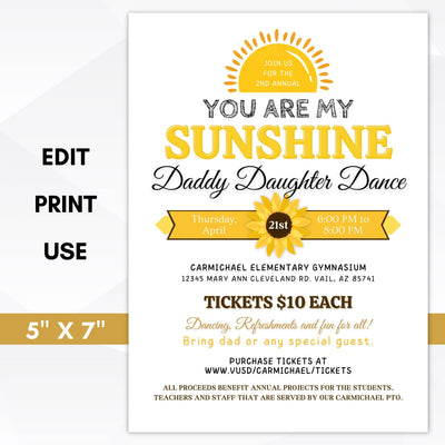 Daddy daughter dance invitation