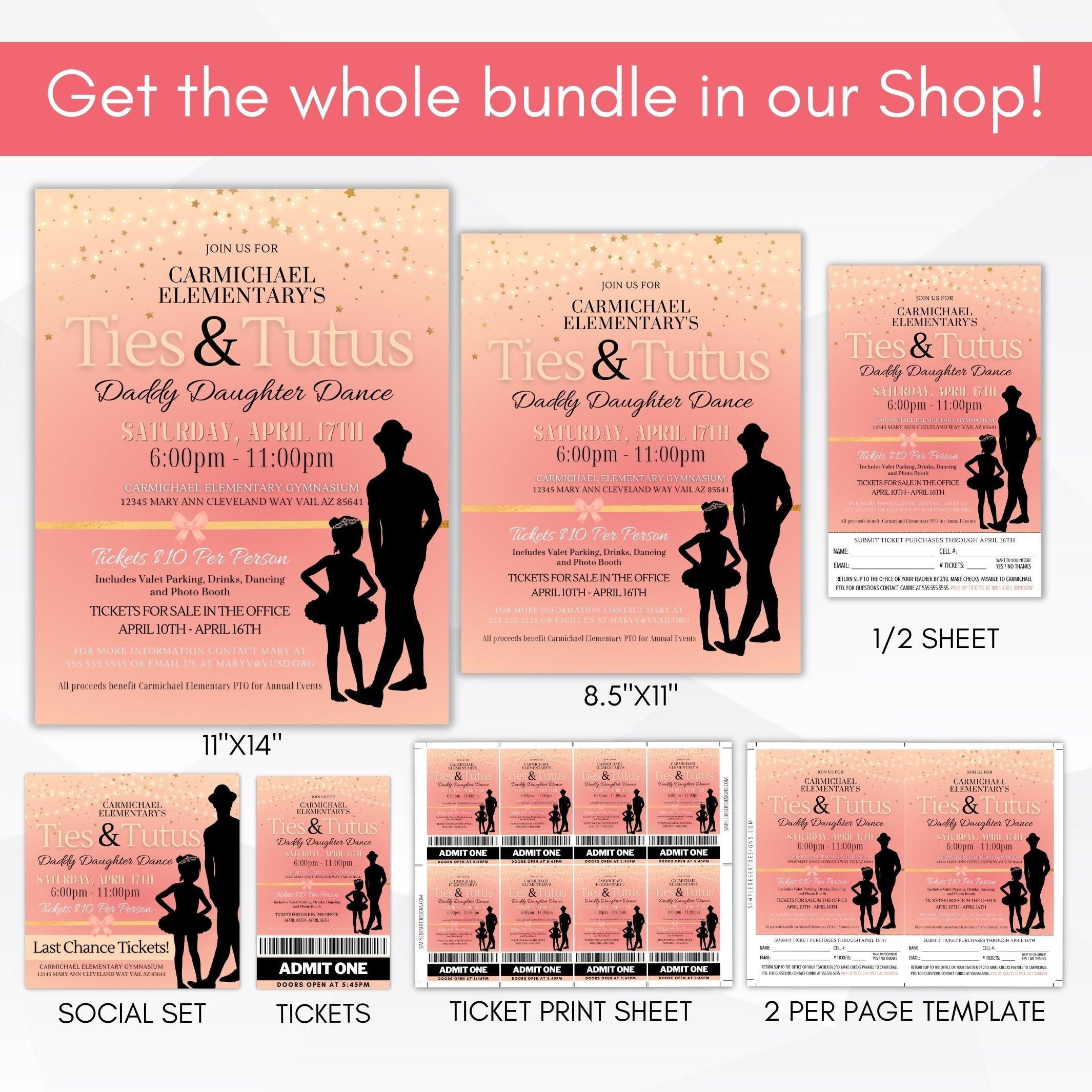 daddy daughter dance theme invitations
