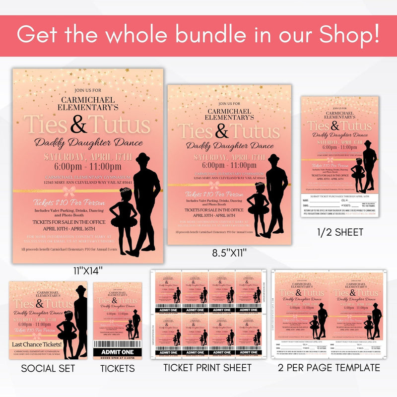 daddy daughter dance theme invitations
