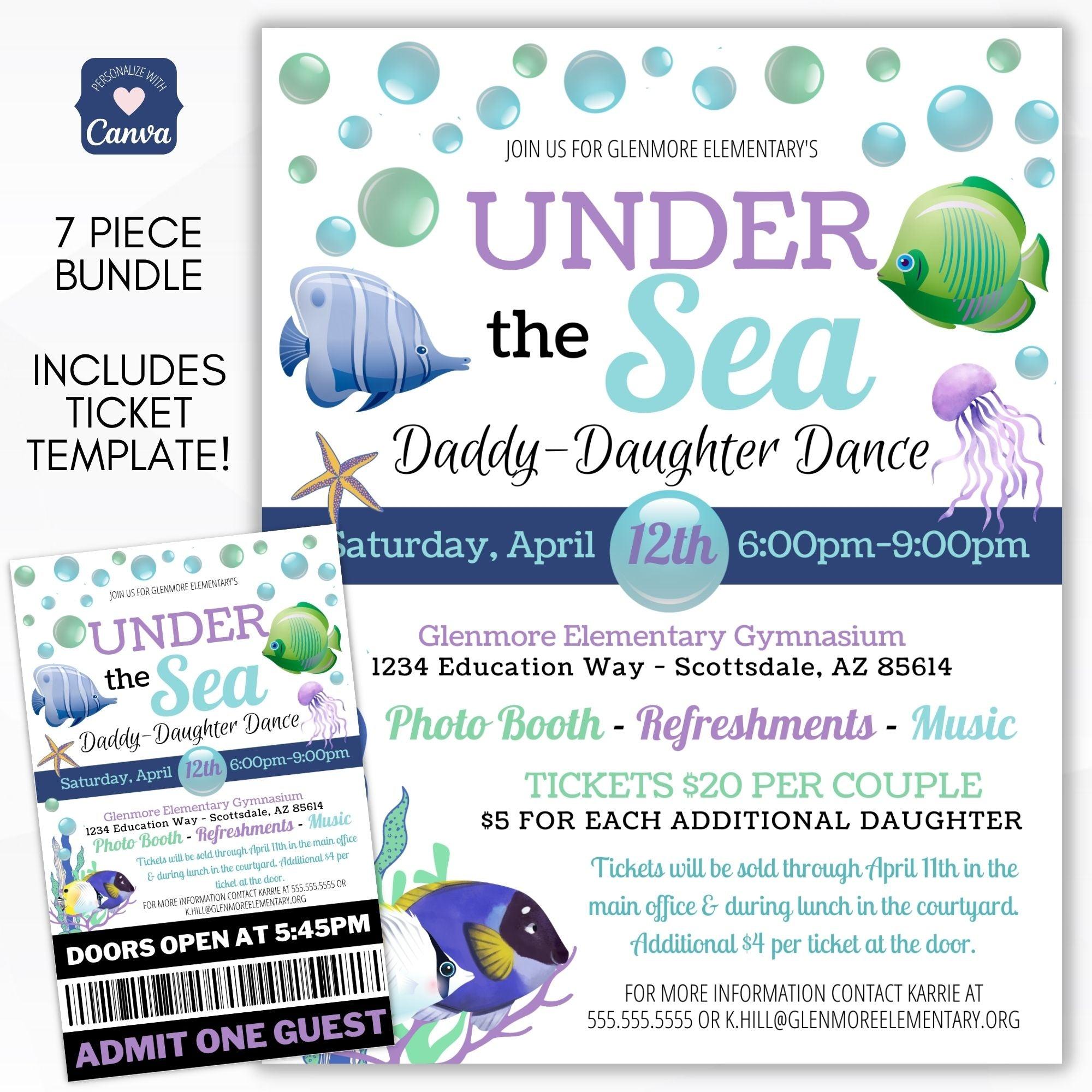 Daddy daughter under the sea dance flyer