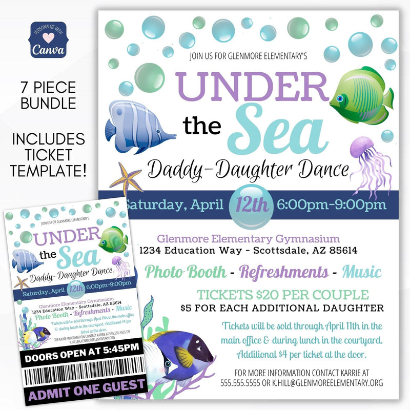 Daddy daughter under the sea dance flyer