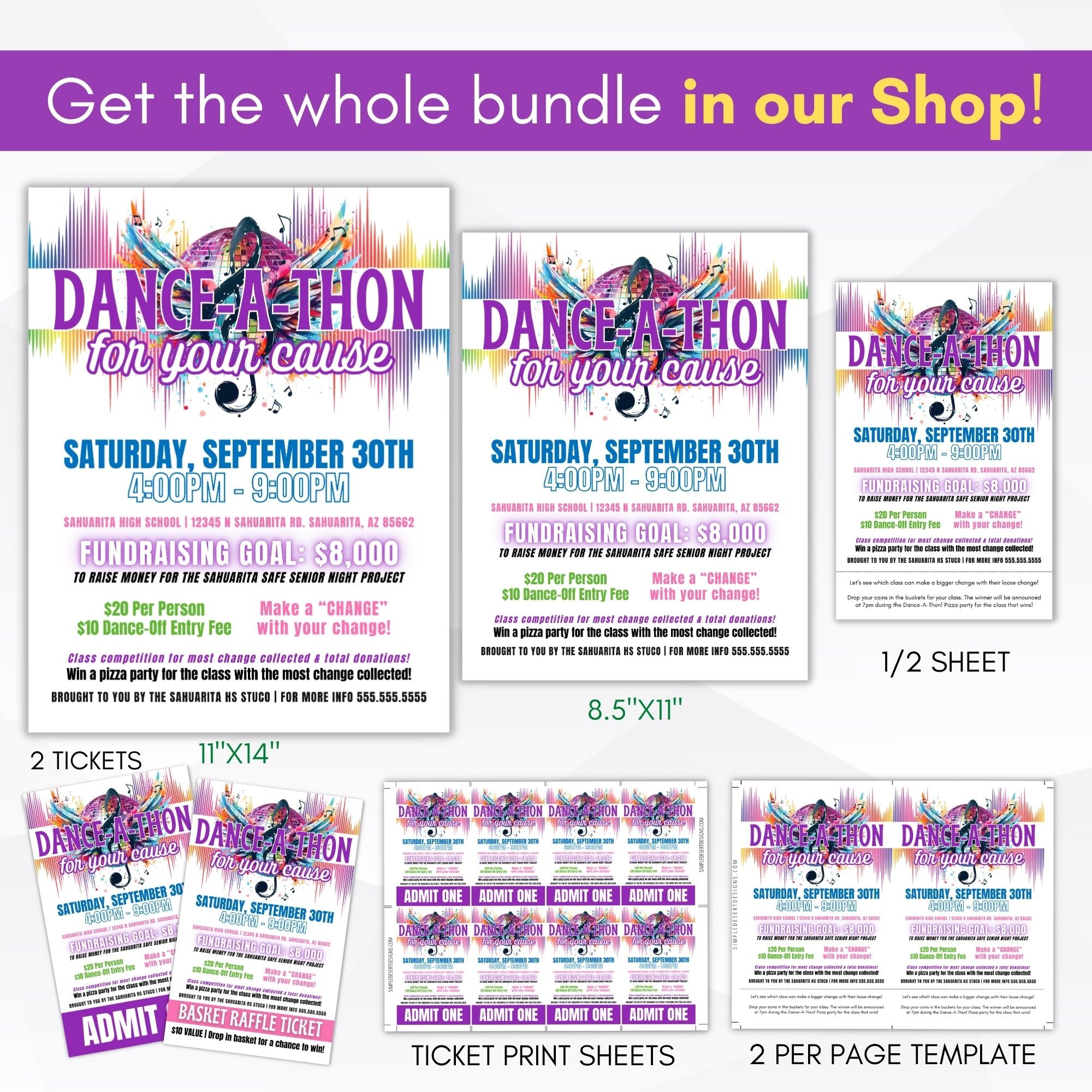 bundle with tickets and half sheet flyer included available in the shop as a separate bundle