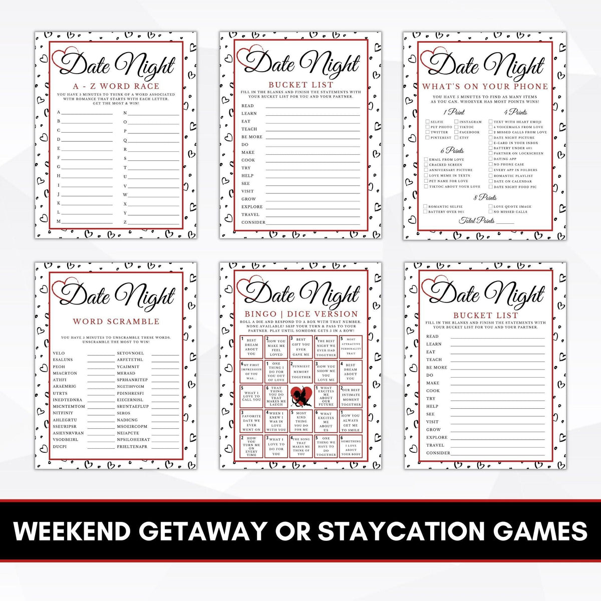 Date Night Games Printable Bundle - Simple Desert Designs