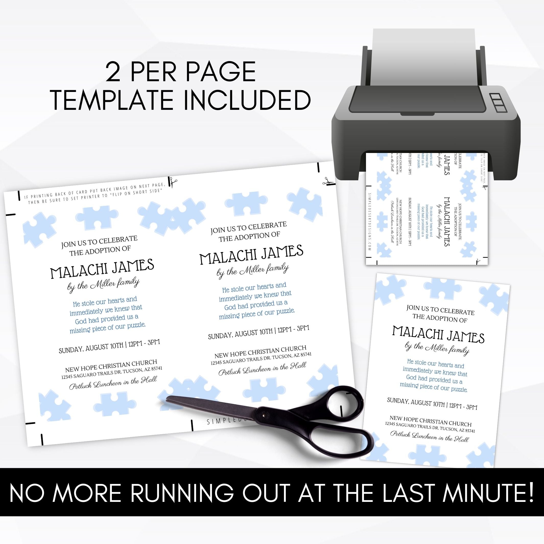 last minute diy adoption party invitations