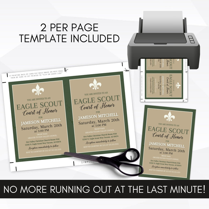 Eagle Scout Court Of Honor Invitation Cards Template