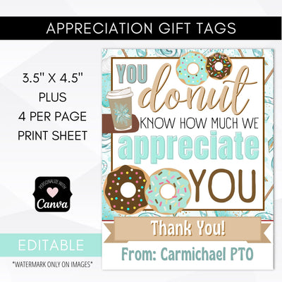 Teacher appreciation winter holiday tags