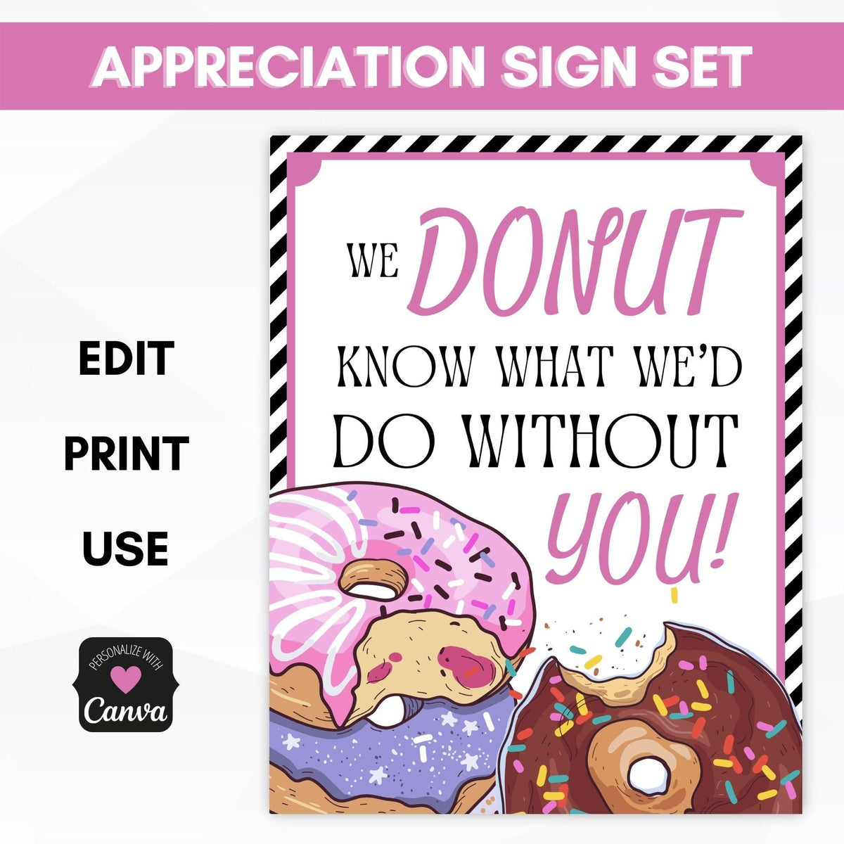 Editable Donut Appreciation Week Sign - Simple Desert Designs