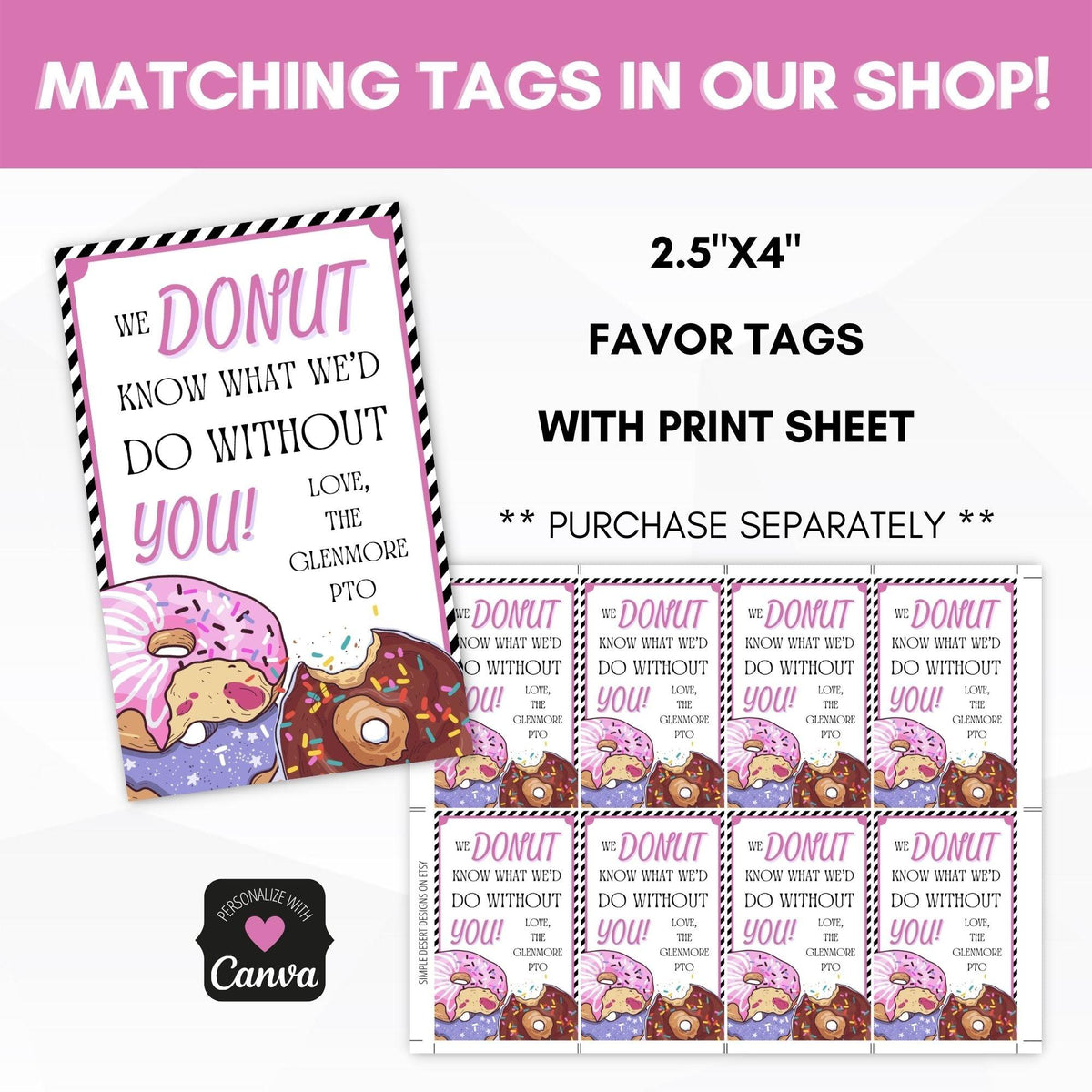 Editable Donut Appreciation Week Sign - Simple Desert Designs