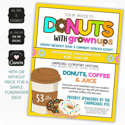 donuts with grownups flyer