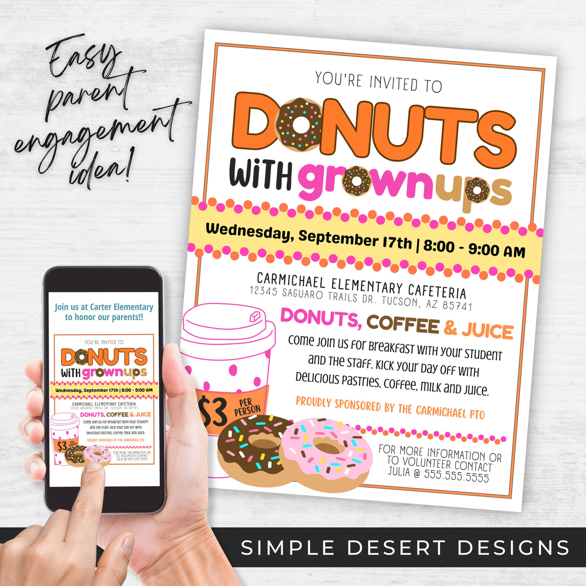 Editable Fundraiser Flyer Set - Simple Desert Designs