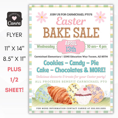 easter bake sale flyer