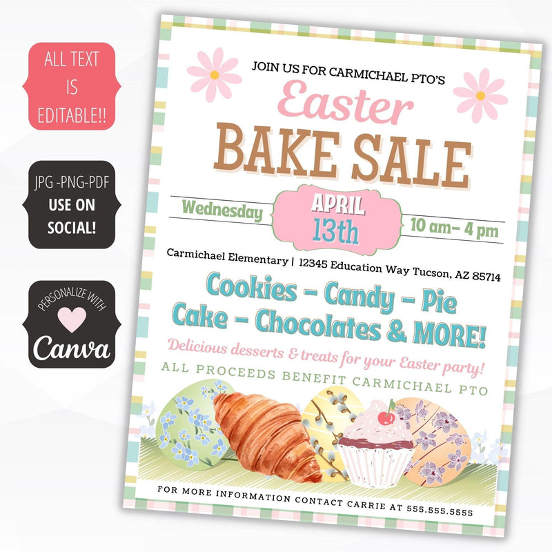 spring bake sale flyer