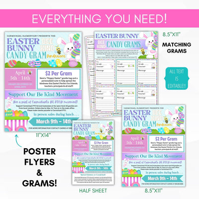 Editable candy grams fundraiser ideas spring