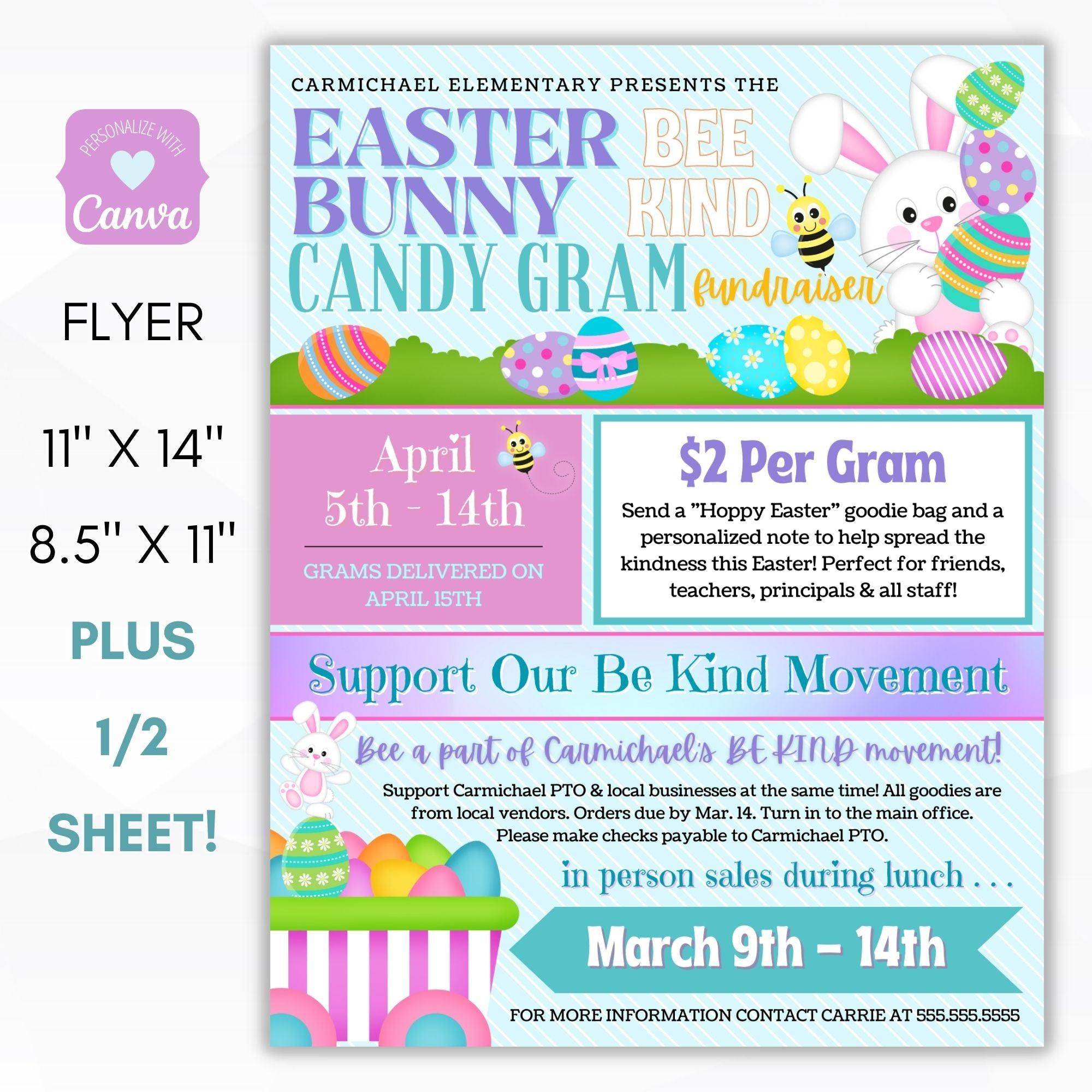 Easter candy gram fundraiser flyer