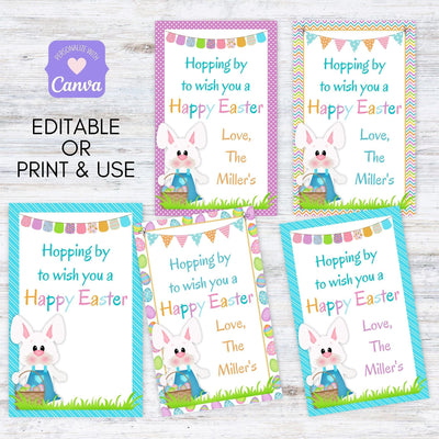 printable editable easter tags Easter bunny bait favor treat bag tags