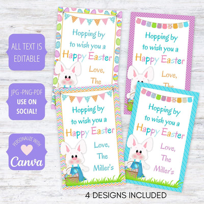 favor tags printable easter gift tags for student, teacher, nurse, coworker or bunny themed party favors