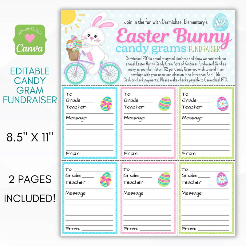 Easter Candy Grams Fundraiser Sheet