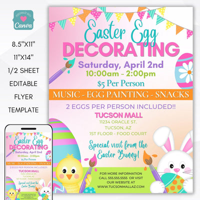 Easter egg decorating flyer set