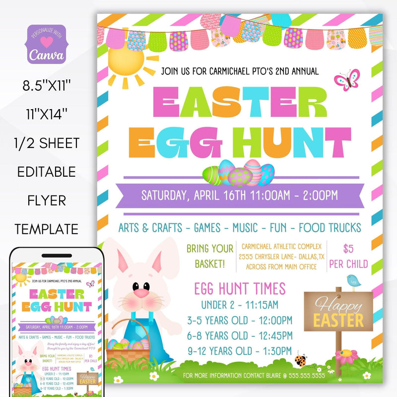 Easter egg hunt fundraiser flyer
