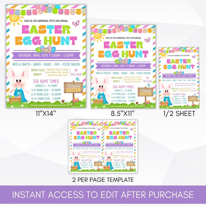 Easter bunny fundraiser flyer