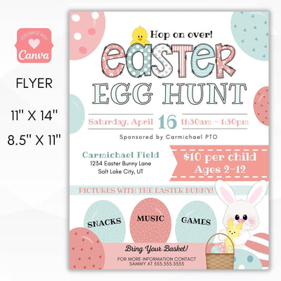 Easter egg hunt flyer set