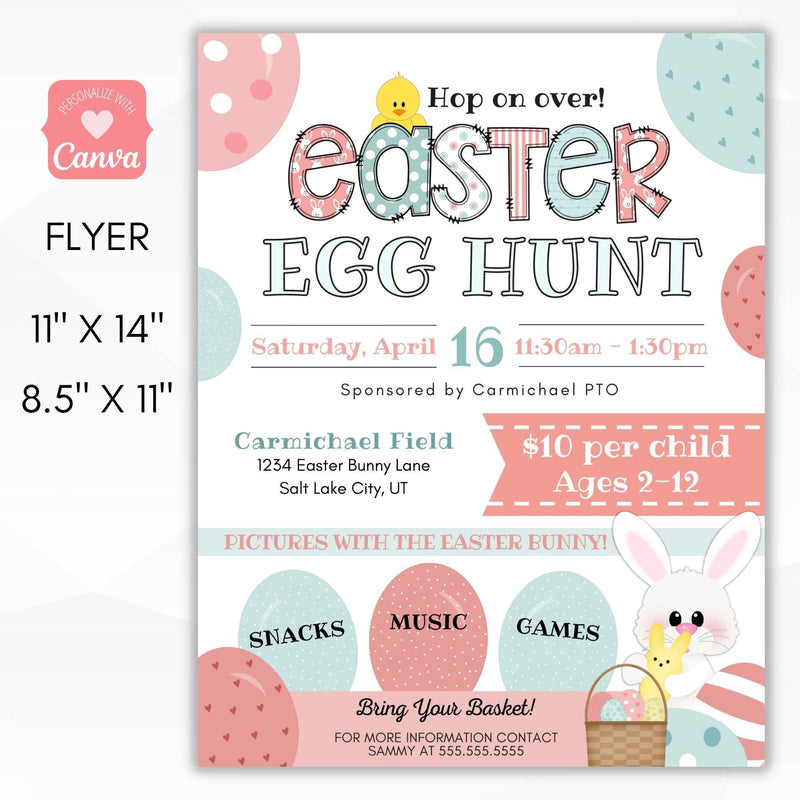 Easter egg hunt flyer set