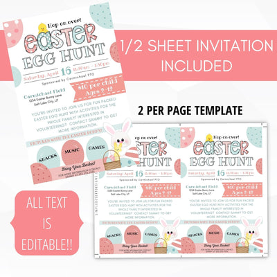 Editable Easter Egg Hunt Invitation