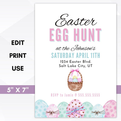 Easter egg hunt invitation template