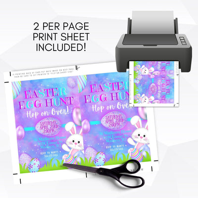 purple egg hunt invitation template