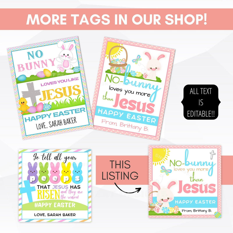 Religious Easter Gift Basket Party Favor Tags