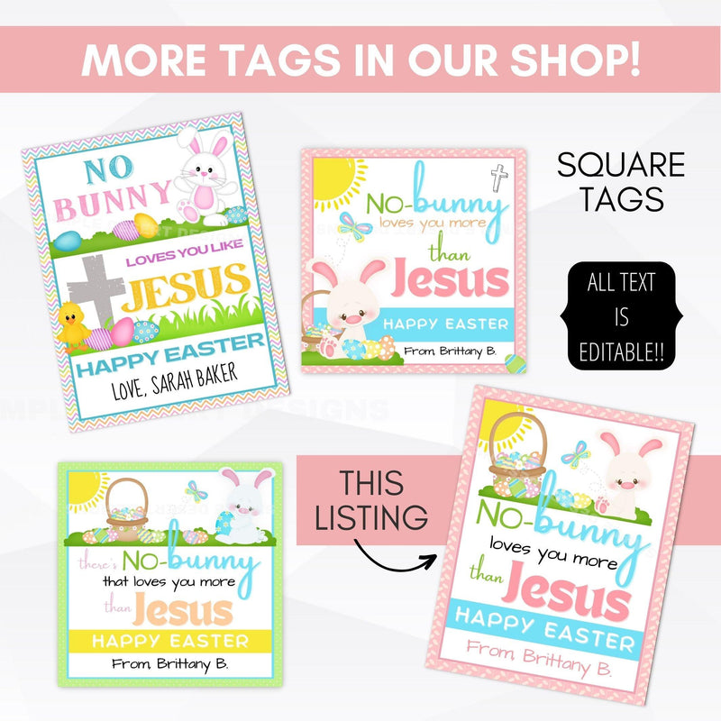 Religious Easter Gift Basket Party Favor Tags