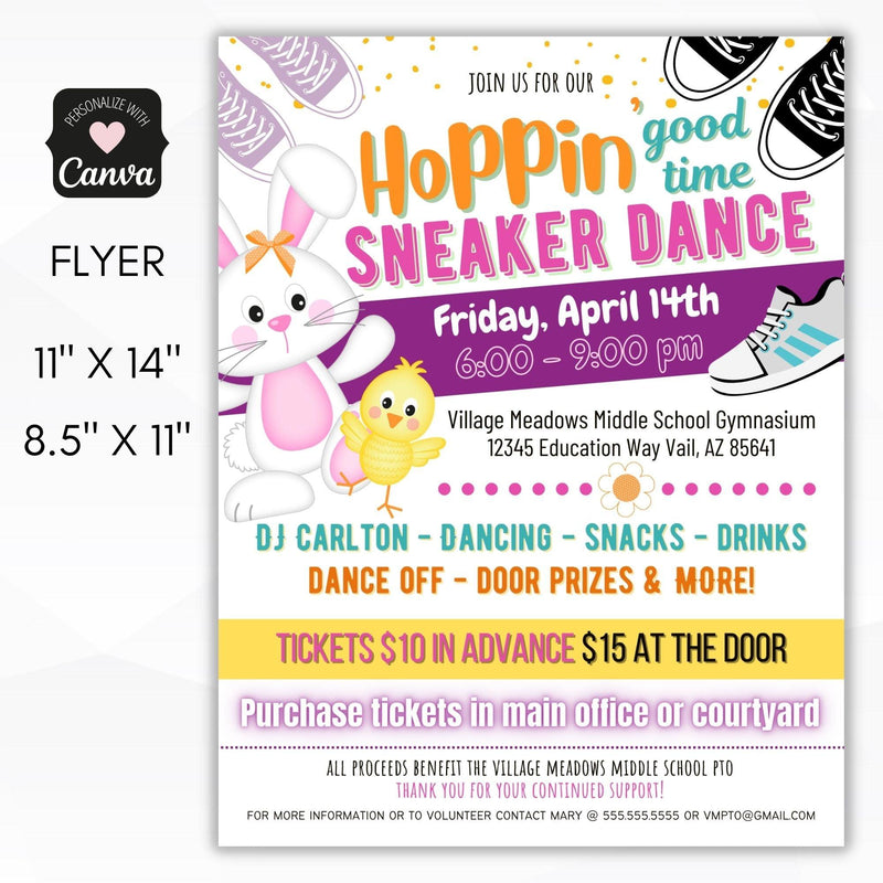 easter hip hop sneaker dance flyer set