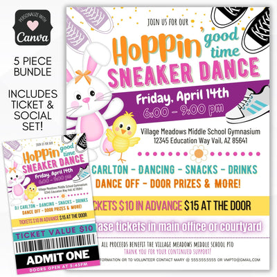 easter hip hop sneaker dance invitation flyer