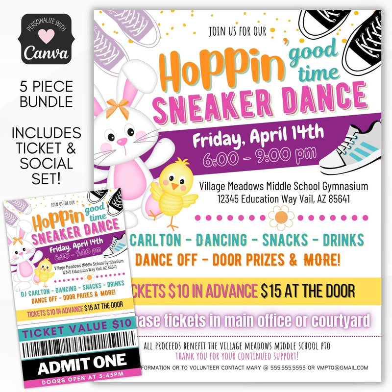 easter hip hop sneaker dance invitation flyer