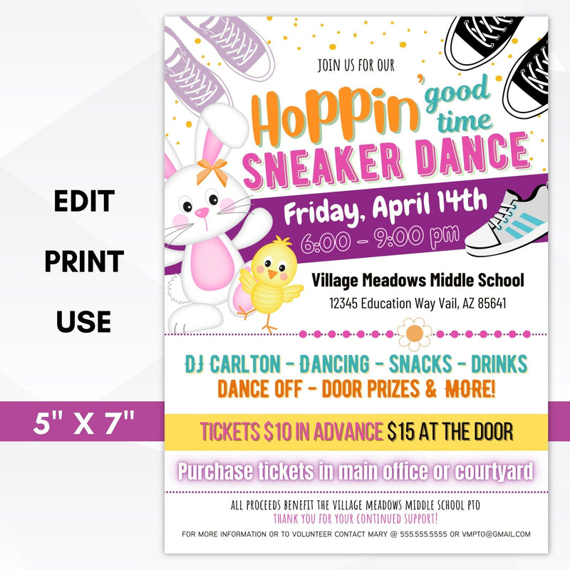 Easter Hip Hop Sneaker Dance Party Invite