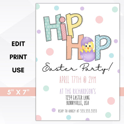 Easter party egg hunt invitation