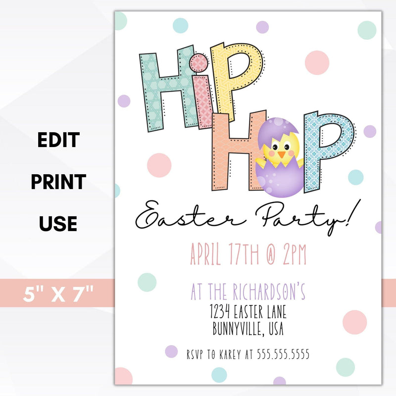 Easter party egg hunt invitation