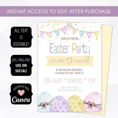 Easter egg hunt party invitation